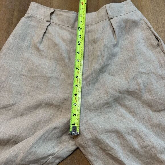 Faithful The Brand Linen Pants Pleated Stretch Waist High‎ Rise Size 8 Natural - Picture 4 of 16